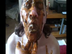 Cute face of a teen got filled with nasty wet poop